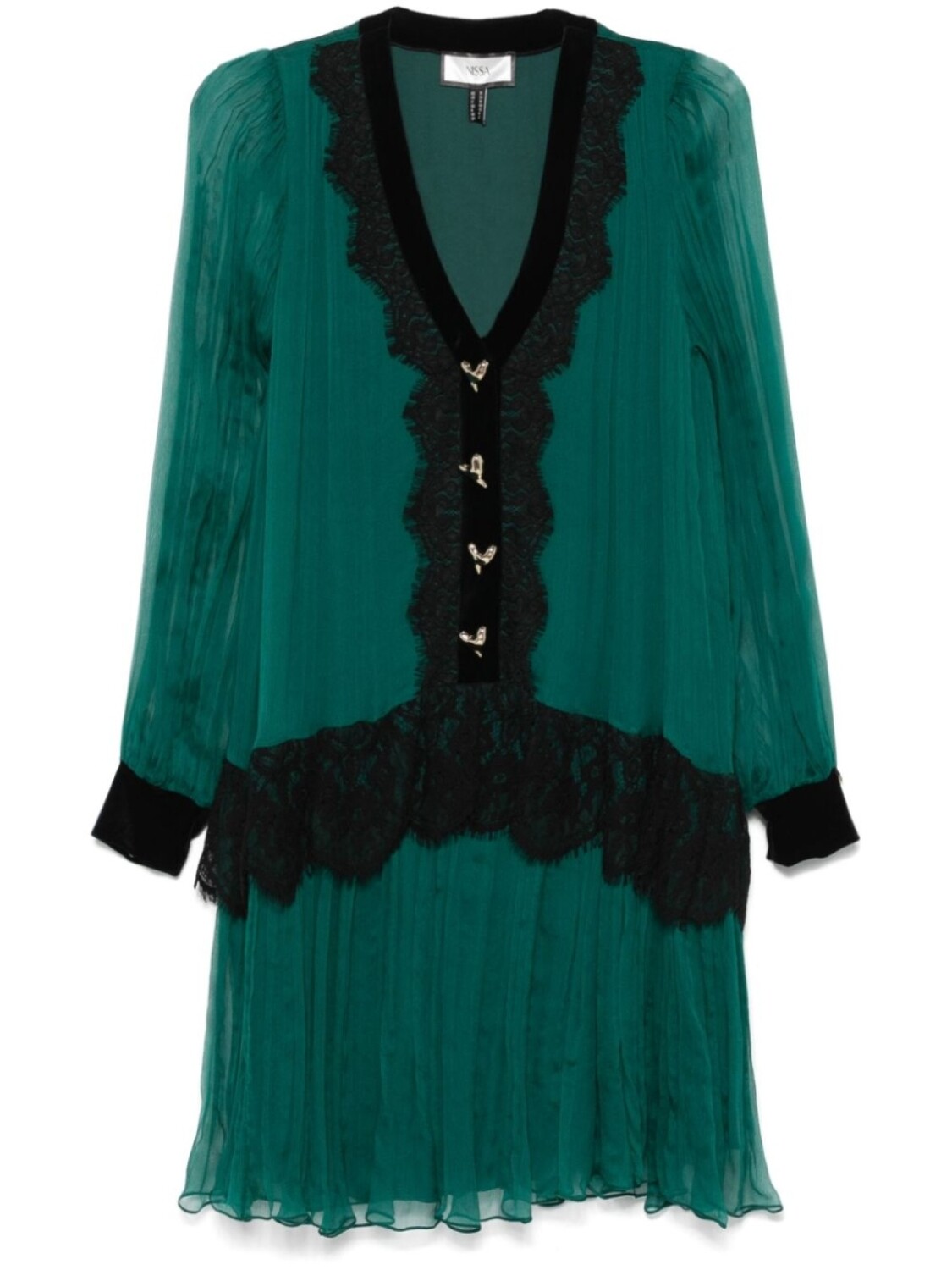 Мини-платье из шелка с кружевными вставками NISSA, зеленый
Мини-платье из шелка с кружевными вставками NISSA, зеленый