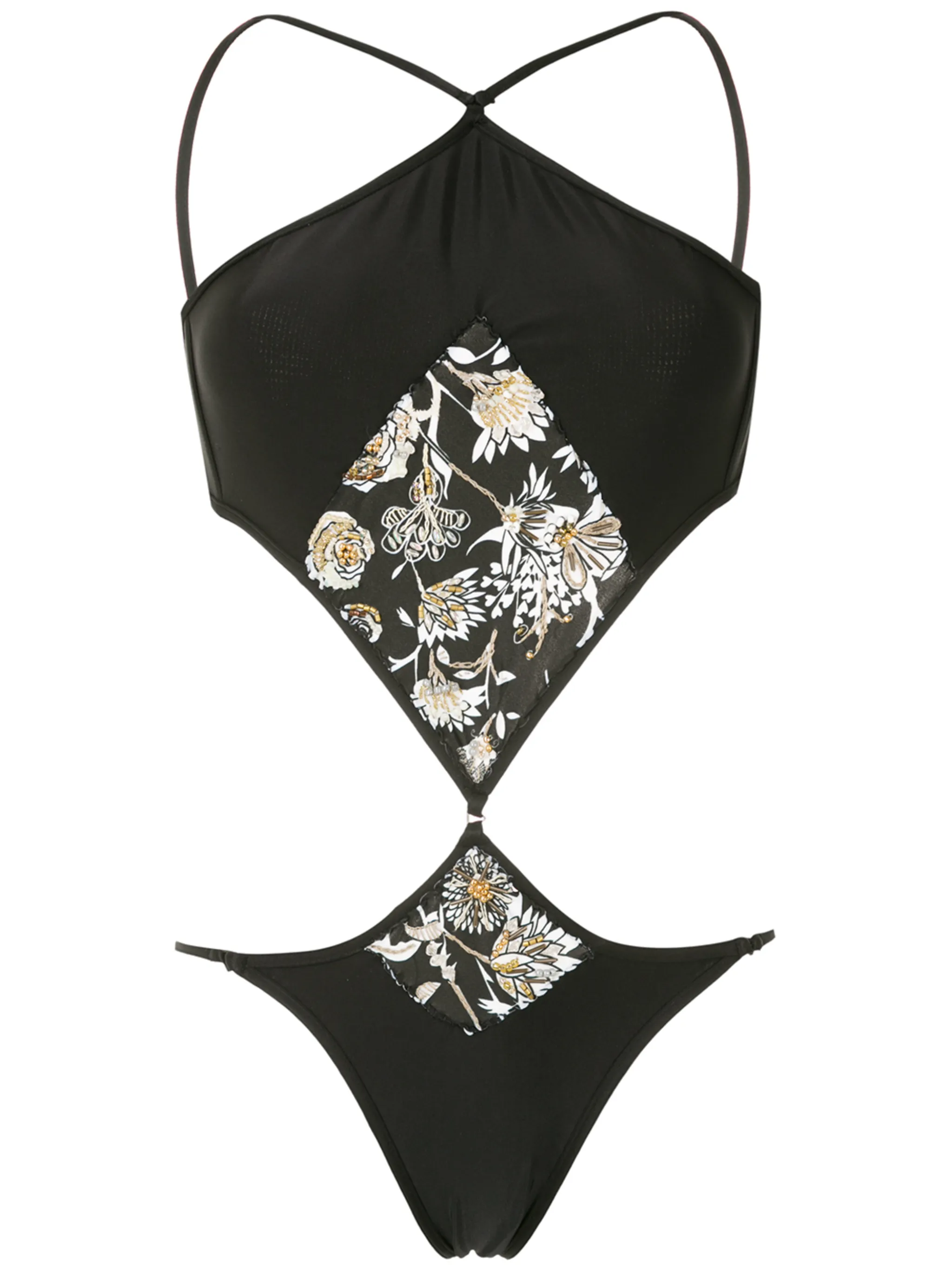 Купальник с цветочным принтом и вышивкой Amir Slama, черный
Купальник с цветочным принтом и вышивкой Amir Slama, черный