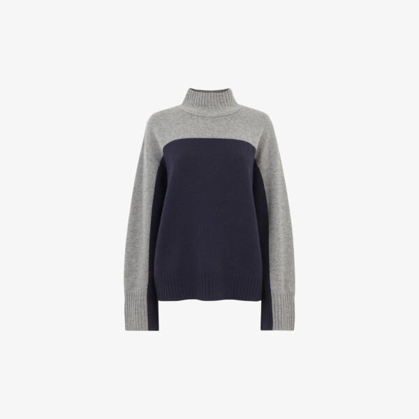 Джемпер свободного кроя из переработанной шерсти в стиле колор-блок Whistles, синий
Джемпер свободного кроя из переработанной шерсти в стиле колор-блок Whistles, синий