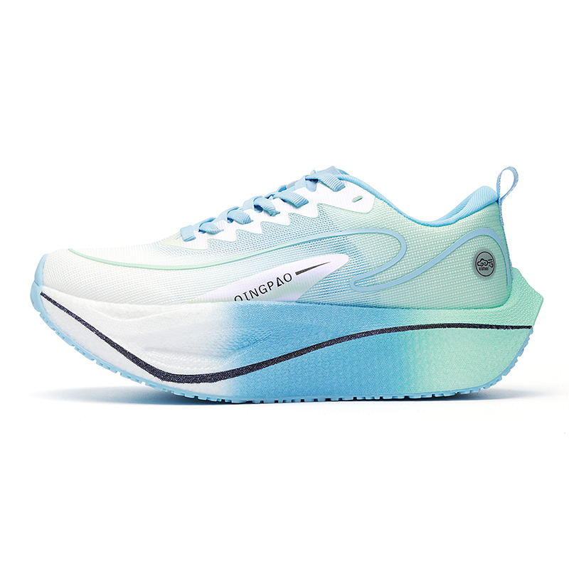 Qing Pao Кроссовки для бега с низкой подошвой и амортизацией, устойчивые к истиранию, с карбоновой пластиной, белые, сине-зеленые 
Qing Pao Кроссовки для бега с низкой подошвой и амортизацией, устойчивые к истиранию, с карбоновой пластиной, белые, сине-зеленые