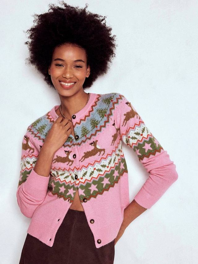Кардиган из шерстяной смеси Edie Fair Isle с оленями Boden, Pink
Кардиган из шерстяной смеси Edie Fair Isle с оленями Boden, Pink