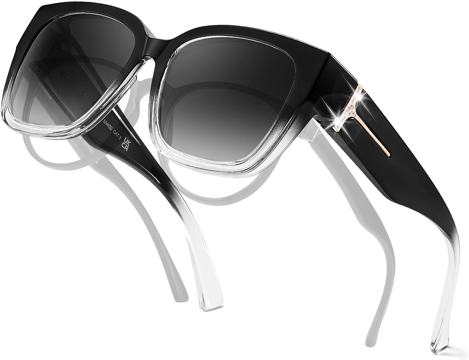 Поляризованные солнцезащитные очки TJUTR для женщин, надеваемые поверх обычных очков, большие солнцезащитные очки для вождения с декоративными стразами. Дизайнерский стиль, A5 Gradient Black/Grey
Поляризованные солнцезащитные очки TJUTR для женщин, надеваемые поверх обычных очков, большие солнцезащитные очки для вождения с декоративными стразами. Дизайнерский стиль, A5 Gradient Black/Grey