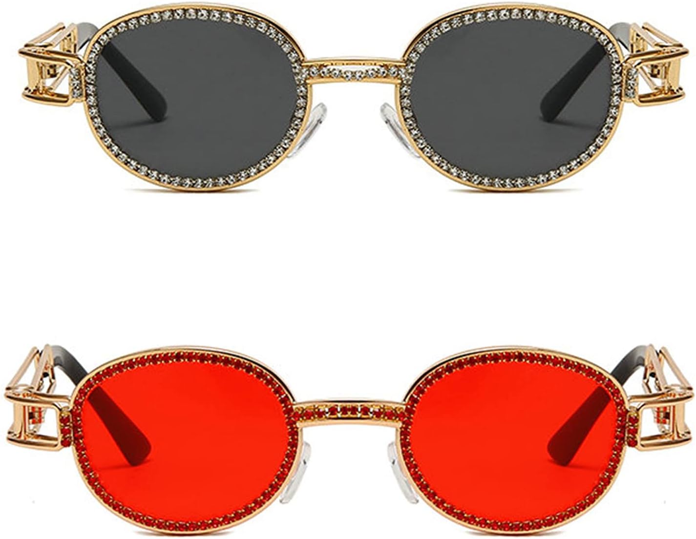 Винтажные солнцезащитные очки COTIA с круглыми бриллиантами для мужчин и женщин, овальные, с кристаллами и металлическим покрытием, в стиле панк, модные очки с защитой от УФ-излучения UV400, Gray&red
Винтажные солнцезащитные очки COTIA с круглыми бриллиантами для мужчин и женщин, овальные, с кристаллами и металлическим покрытием, в стиле панк, модные очки с защитой от УФ-излучения UV400, Gray&red