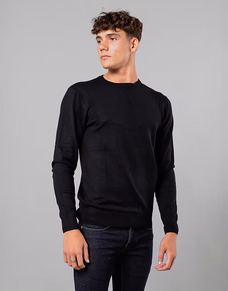 Вязаный джемпер с круглым вырезом и длинными рукавами, темно-синего цвета French Connection
Вязаный джемпер с круглым вырезом и длинными рукавами, темно-синего цвета French Connection