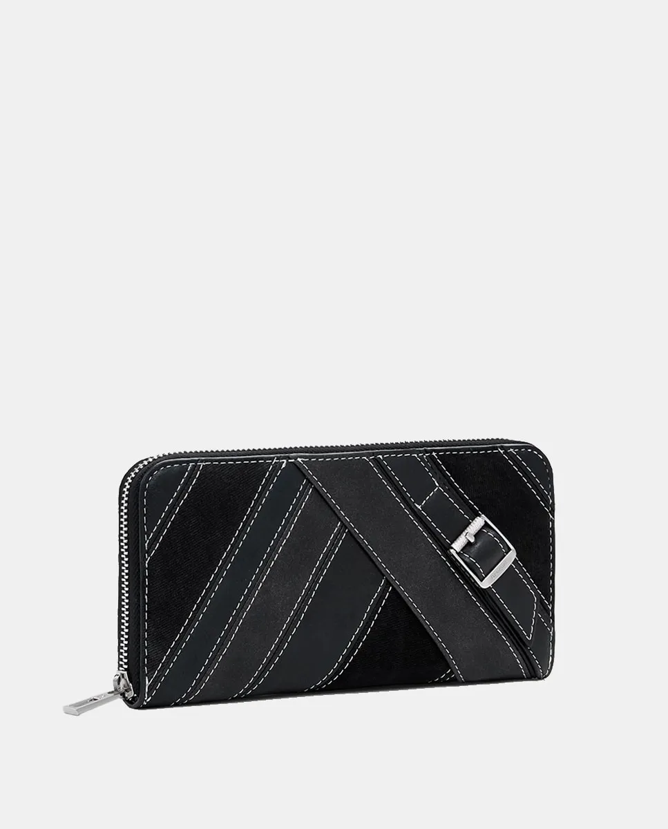 Большой кошелек с декоративными ремешками Desigual, черный
Большой кошелек с декоративными ремешками Desigual, черный