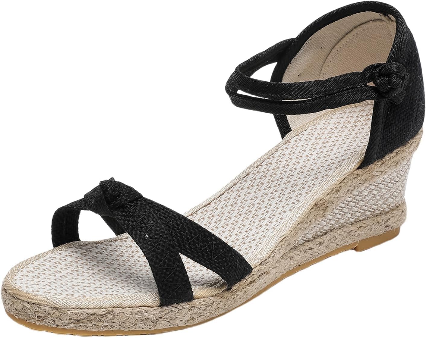 Сандалии для женщин Элегантные летние сандалии с бантом и открытым носком, на танкетке, с ремешком на щиколотке, платформенные эспадрильи, удобные слипоны на платформе, классические эспадрильи на шнуровке Generic, черный
Сандалии для женщин Элегантные летние сандалии с бантом и открытым носком, на танкетке, с ремешком на щиколотке, платформенные эспадрильи, удобные слипоны на платформе, классические эспадрильи на шнуровке Generic, черный
