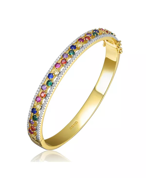 Браслет с покрытием из 14-каратного золота и круглыми прозрачными и разноцветными кубическими циркониями Rachel Glauber, multi-colored
Браслет с покрытием из 14-каратного золота и круглыми прозрачными и разноцветными кубическими циркониями Rachel Glauber, multi-colored