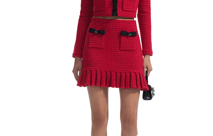 Мини-юбка с высокой талией и вафельной вязкой Self-portrait, Бордовый
Мини-юбка с высокой талией и вафельной вязкой Self-portrait, Бордовый