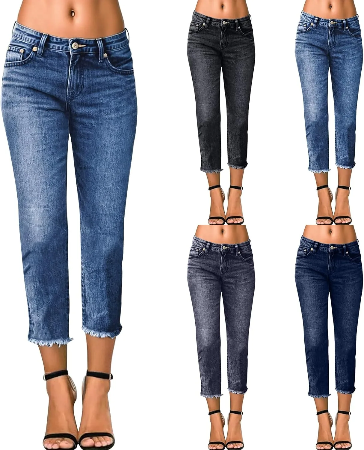 Женские джинсы Capri с высокой талией, облегающие, с прямыми штанинами и необработанным краем ZsaeSM
Женские джинсы Capri с высокой талией, облегающие, с прямыми штанинами и необработанным краем ZsaeSM