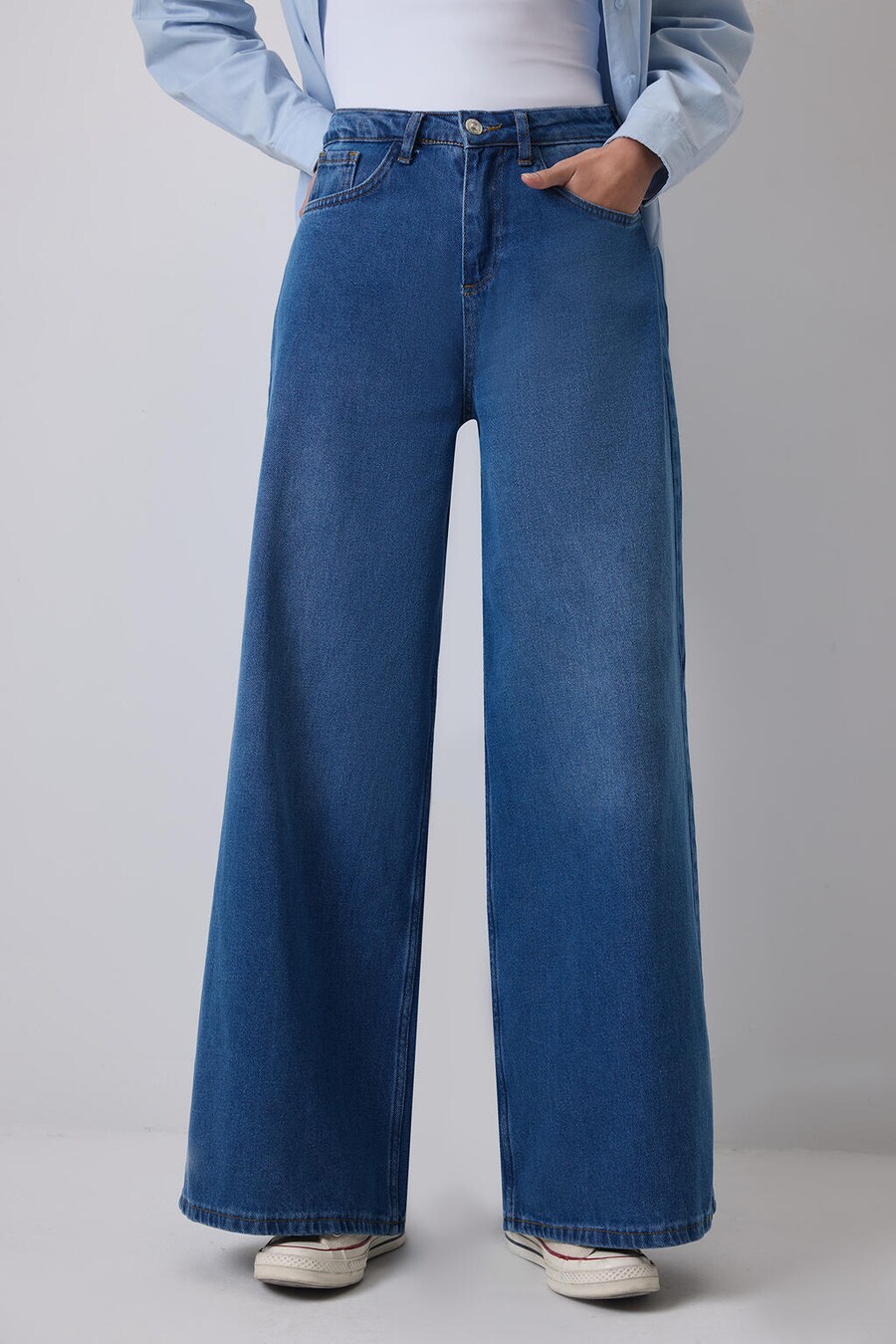 Джинсы с широкими штанинами Touche Prive, синий деним
Джинсы с широкими штанинами Touche Prive, синий деним