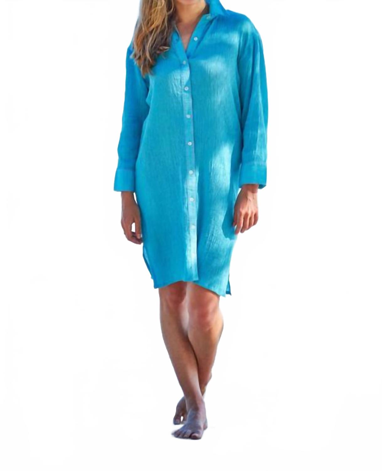 Женское платье-рубашка из шифона в цвете аква Debbie Katz, Aqua
Женское платье-рубашка из шифона в цвете аква Debbie Katz, Aqua