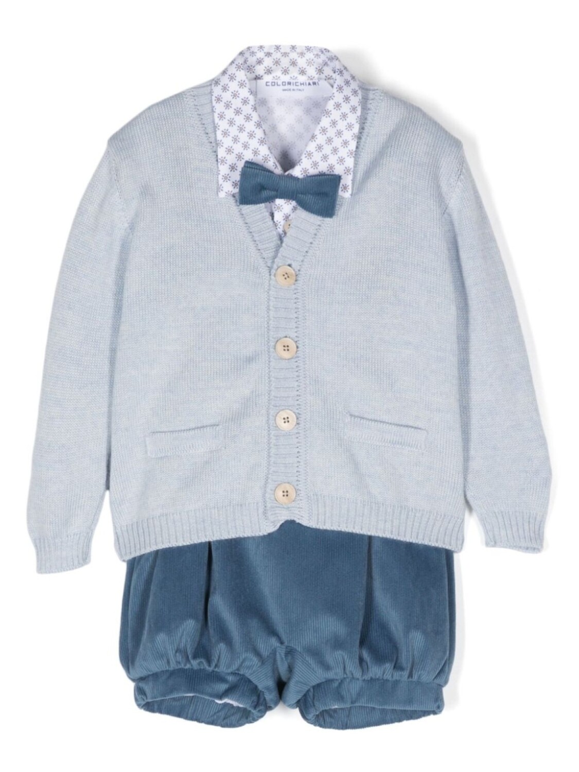Вельветовый комплект для новорожденного Colorichiari, синий
Вельветовый комплект для новорожденного Colorichiari, синий