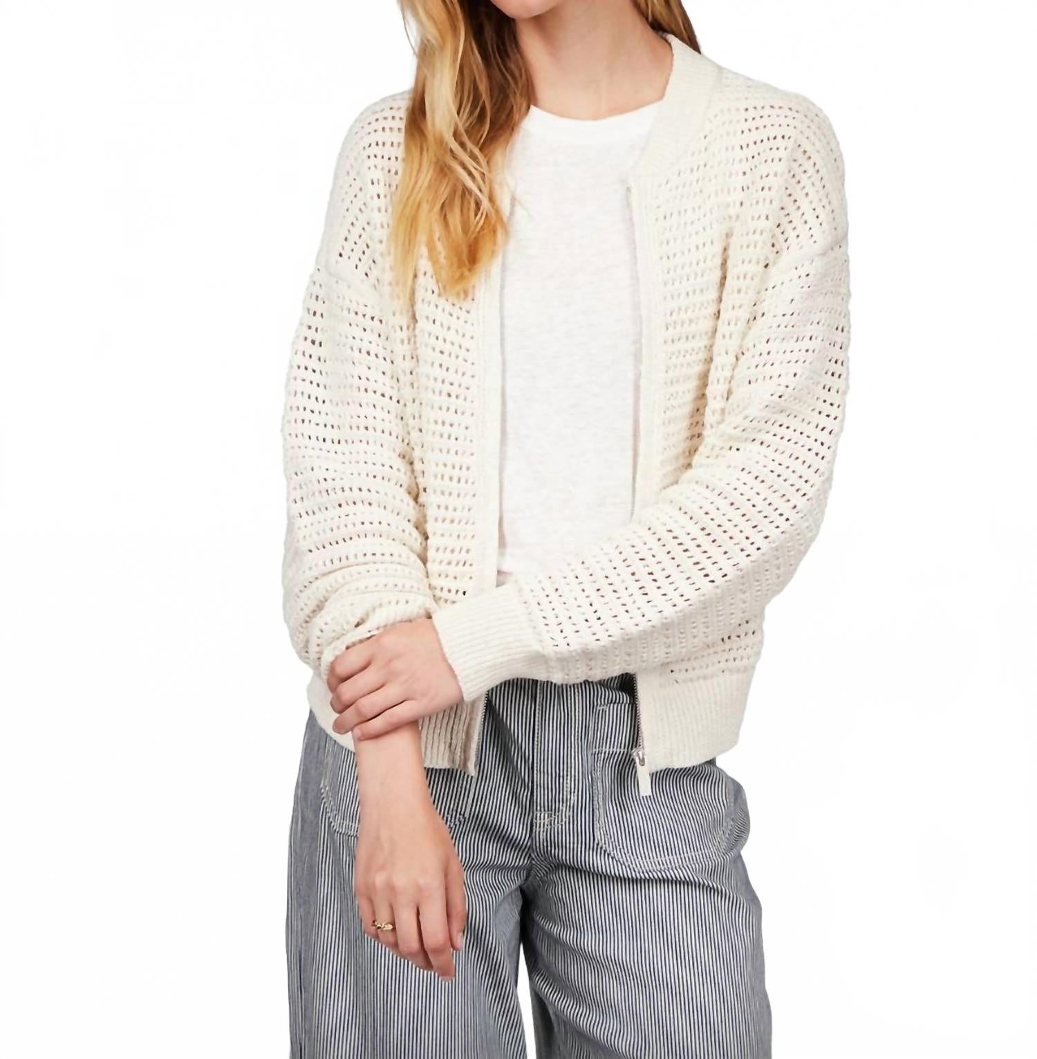 Открытый вязаный бомбер-свитер в цвете chalk Sanctuary, Chalk
Открытый вязаный бомбер-свитер в цвете chalk Sanctuary, Chalk