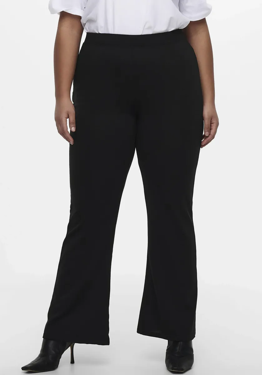Трикотажные брюки ONLY CARMAKOMA "CARPEVER FLARED PANTS JRS NP", черный 
Трикотажные брюки ONLY CARMAKOMA "CARPEVER FLARED PANTS JRS NP", черный