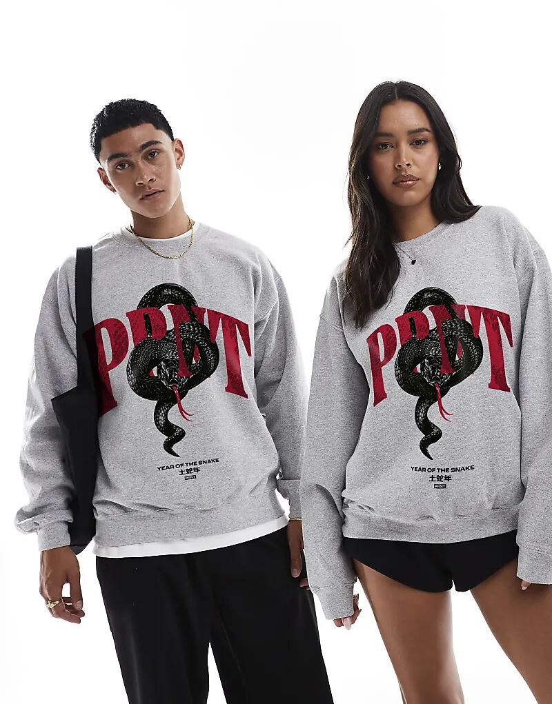 Толстовка с принтом змеи спереди PRNT серого цвета в спортивном стиле
Толстовка с принтом змеи спереди PRNT серого цвета в спортивном стиле