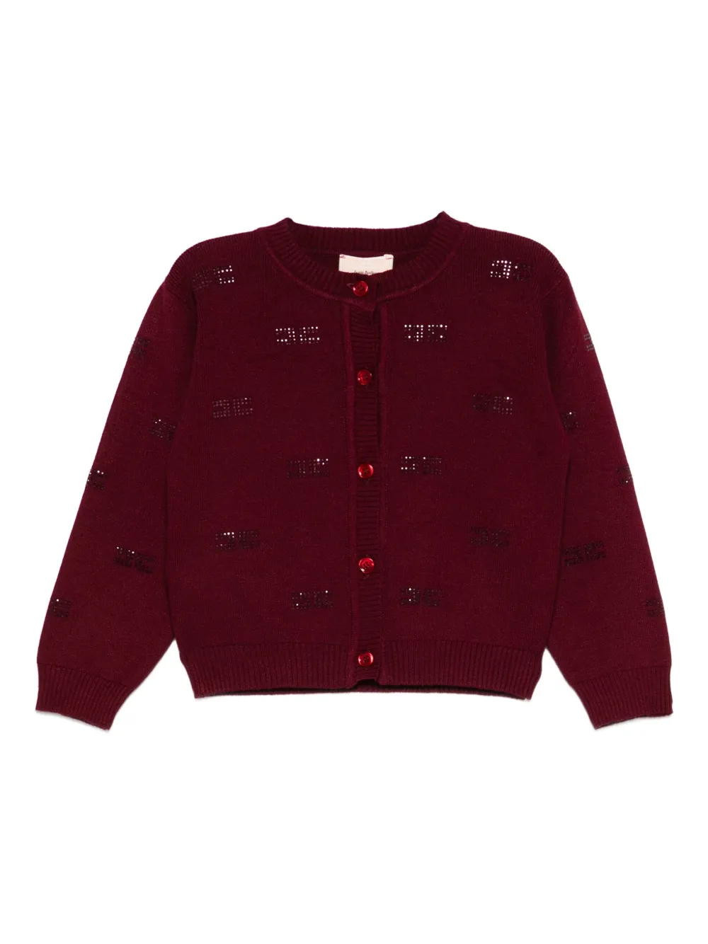 Кардиган с декорированными пуговицами Elisabetta Franchi La Mia Bambina, красный 
Кардиган с декорированными пуговицами Elisabetta Franchi La Mia Bambina, красный