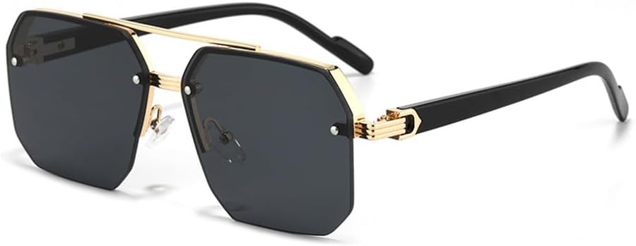 Мужские солнцезащитные очки в стиле ретро с двойной перемычкой и многоугольными металлическими линзами, градиентный дизайн, защита от ультрафиолета UV400. Женские солнцезащитные очки HYYZZC, Gold Black
Мужские солнцезащитные очки в стиле ретро с двойной перемычкой и многоугольными металлическими линзами, градиентный дизайн, защита от ультрафиолета UV400. Женские солнцезащитные очки HYYZZC, Gold Black