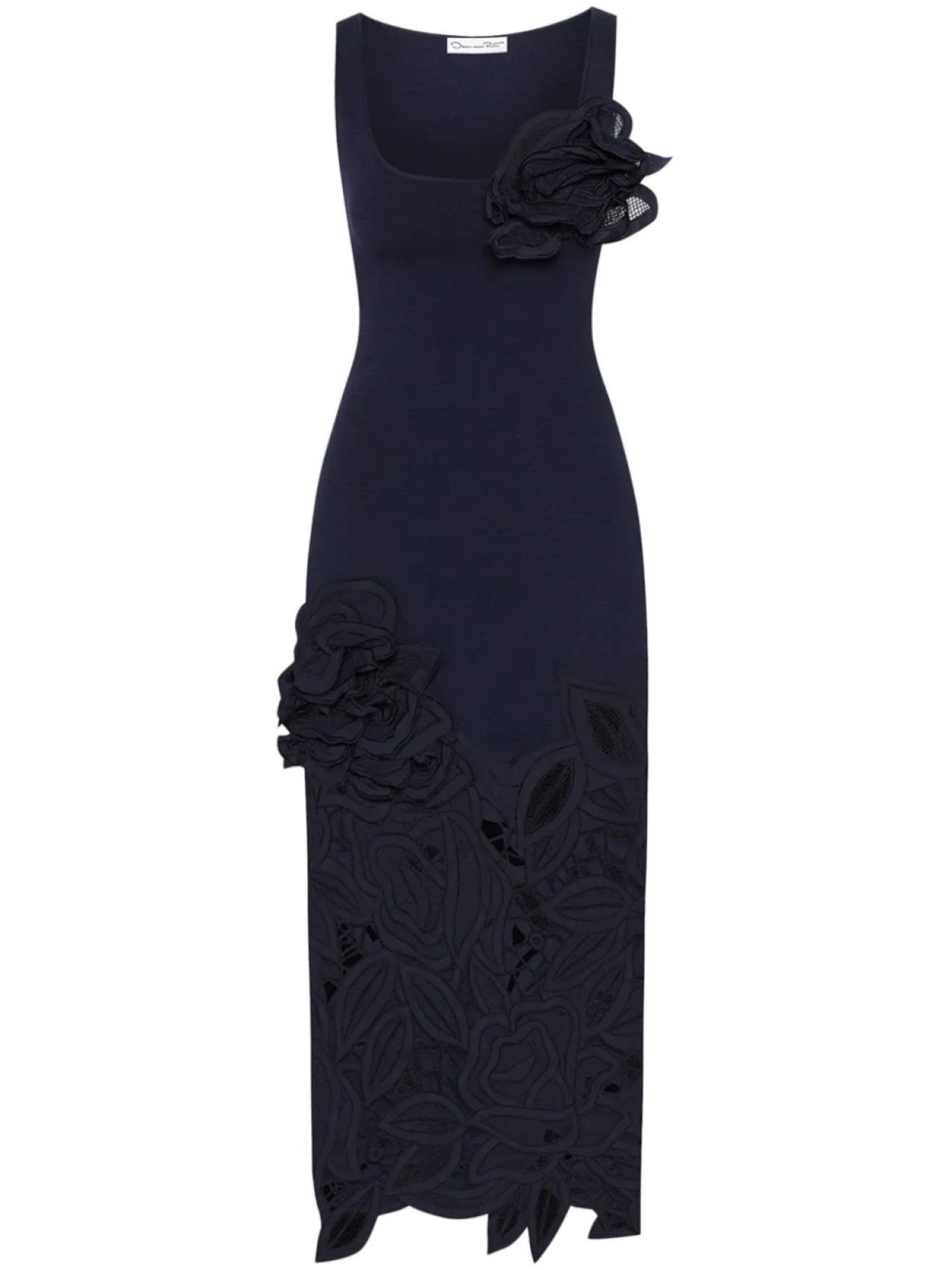 Трикотажное платье миди с аппликацией Oscar de la Renta, синий
Трикотажное платье миди с аппликацией Oscar de la Renta, синий