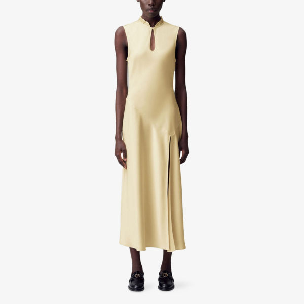 Платье макси Claudie Pierlot из сатина с вырезами и воротником с рюшей, желтый
Платье макси Claudie Pierlot из сатина с вырезами и воротником с рюшей, желтый