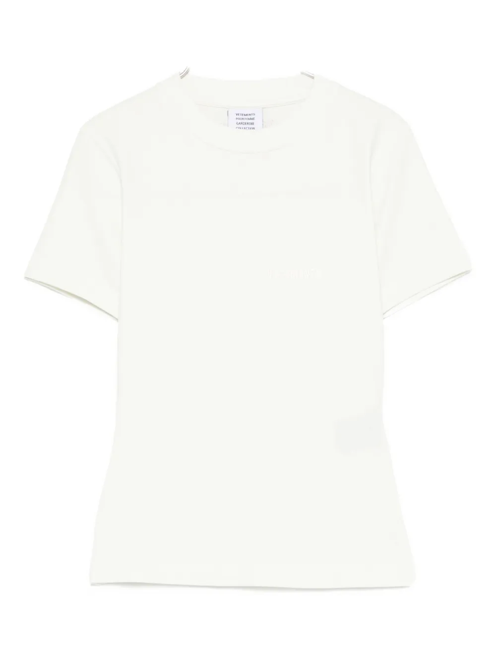 Топ с короткими рукавами и круглым вырезом VETEMENTS, белый
Топ с короткими рукавами и круглым вырезом VETEMENTS, белый