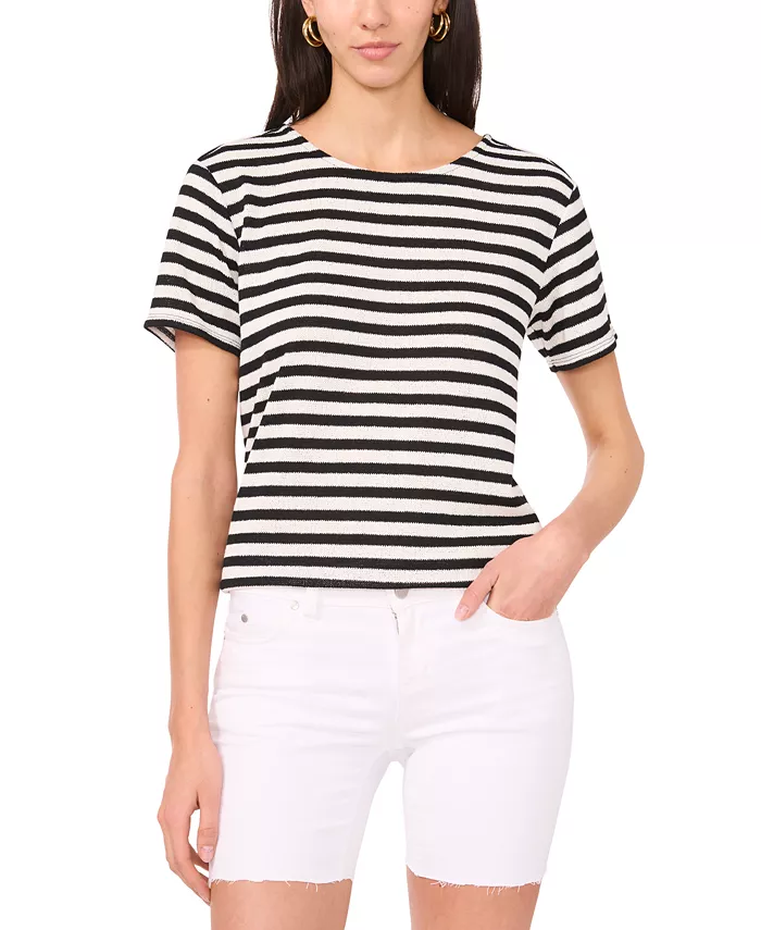 Женский полосатый топ с круглым вырезом и короткими рукавами Vince Camuto, слоновая кость/кремовый
Женский полосатый топ с круглым вырезом и короткими рукавами Vince Camuto, слоновая кость/кремовый