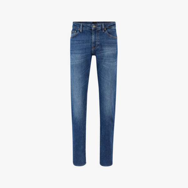 Джинсы Regular-Fit прямого кроя со средней посадкой из эластичного денима Boss, синий
Джинсы Regular-Fit прямого кроя со средней посадкой из эластичного денима Boss, синий