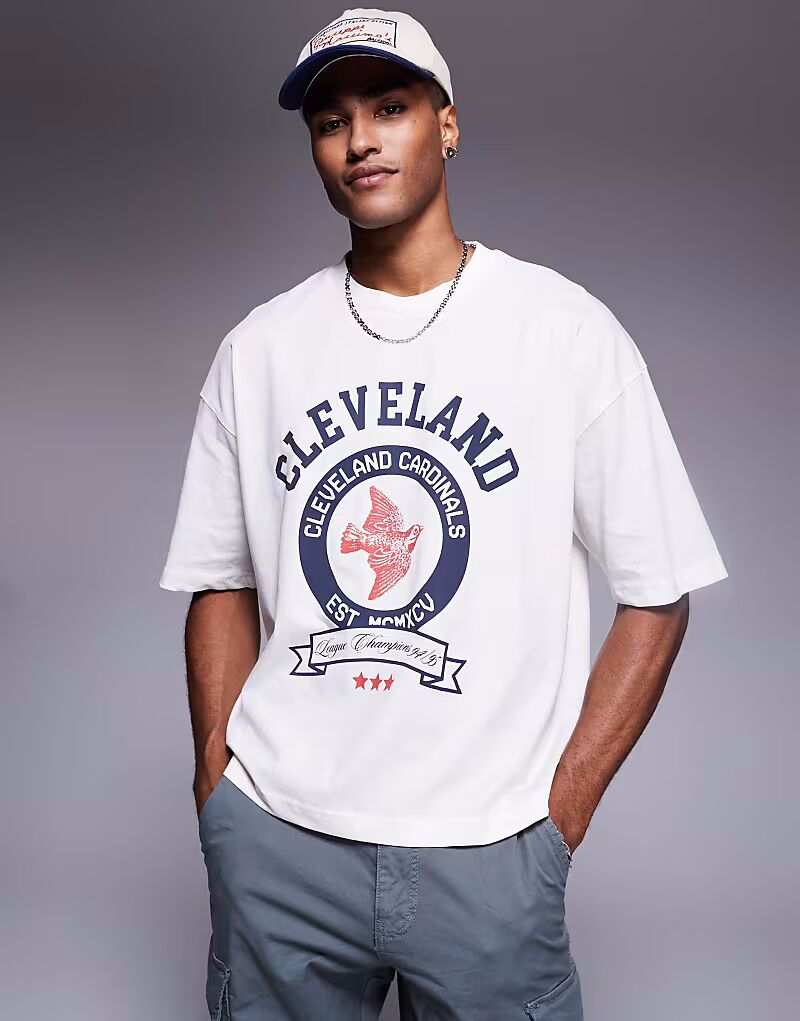 Футболка свободного кроя ASOS DESIGN с университетской графикой в кремово-белом цвете
Футболка свободного кроя ASOS DESIGN с университетской графикой в кремово-белом цвете