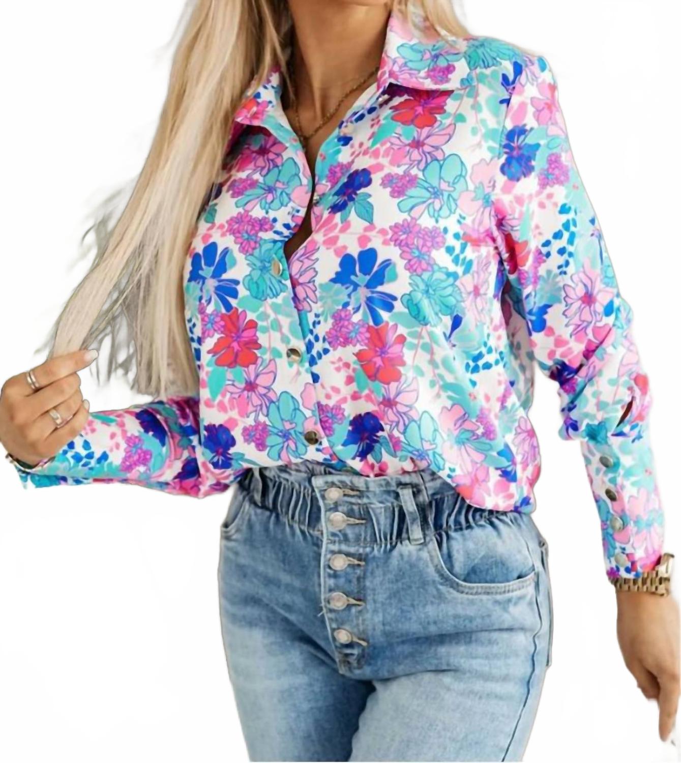 Небесно-голубая облегающая рубашка с цветочным принтом на пуговицах Shiying Fashion
Небесно-голубая облегающая рубашка с цветочным принтом на пуговицах Shiying Fashion