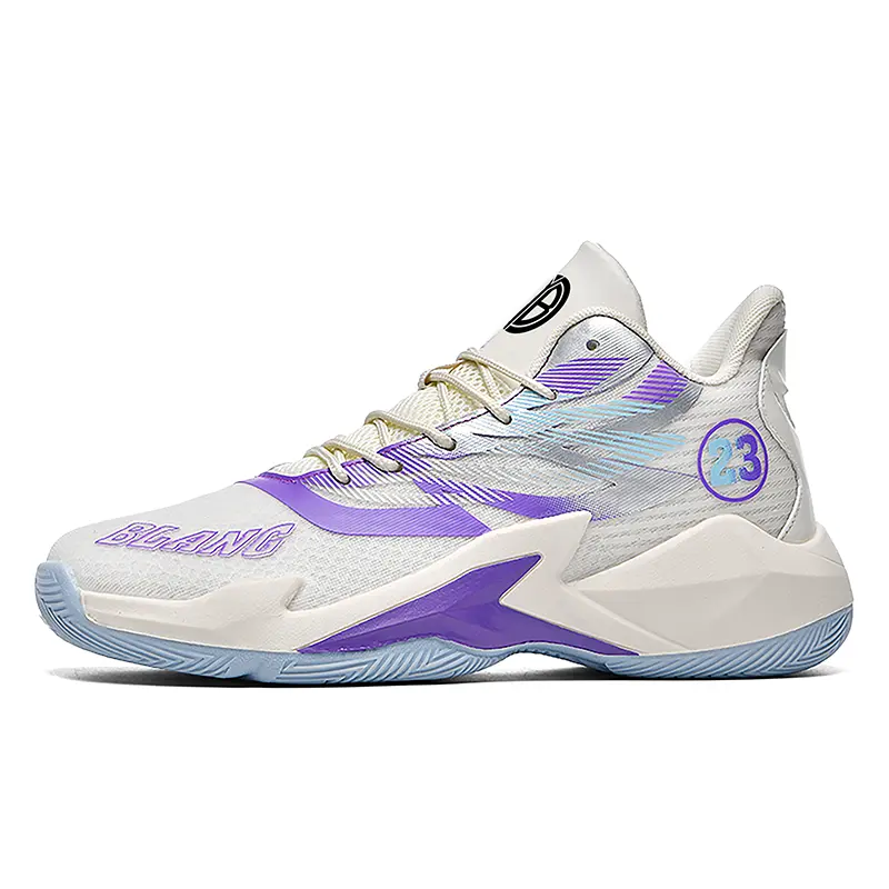Баскетбольные кроссовки для детей и подростков с высоким берцем, амортизирующие, устойчивые к истиранию, увеличивающие высоту Yi Jiabao, белый/фиолетовый 
Баскетбольные кроссовки для детей и подростков с высоким берцем, амортизирующие, устойчивые к истиранию, увеличивающие высоту Yi Jiabao, белый/фиолетовый