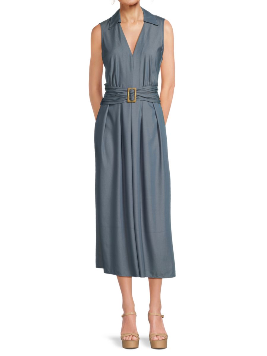 Платье миди с поясом Halston, светло-синий
Платье миди с поясом Halston, светло-синий