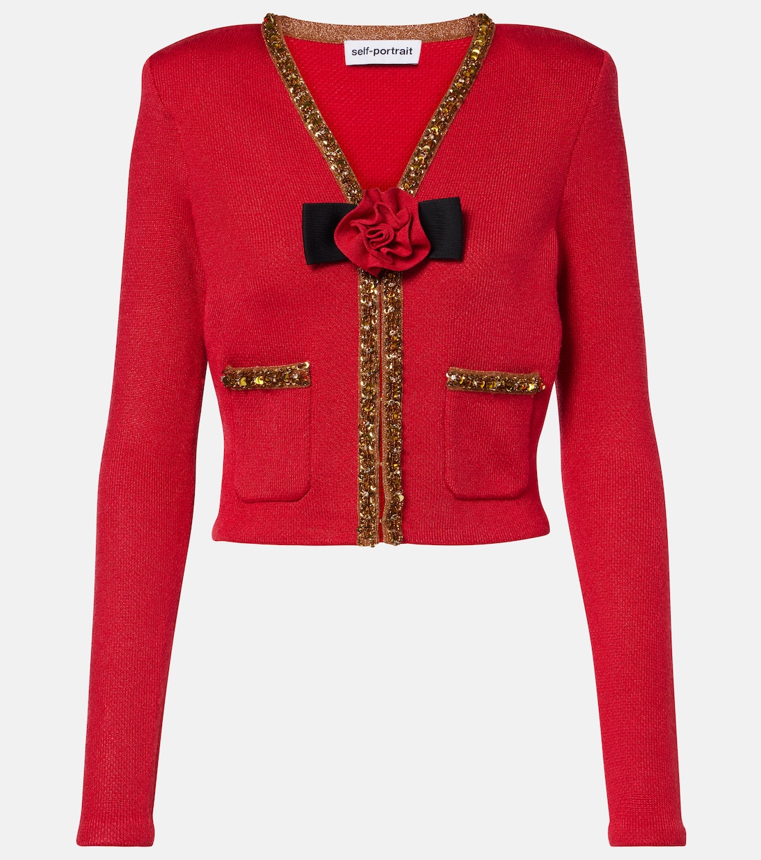 Кардиган вафельной вязки с декоративным узором Self-Portrait, красный
Кардиган вафельной вязки с декоративным узором Self-Portrait, красный