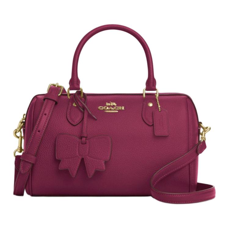 COACH Изящная кожаная сумка через плечо среднего размера с гальваническим узором женская фуксия
COACH Изящная кожаная сумка через плечо среднего размера с гальваническим узором женская фуксия