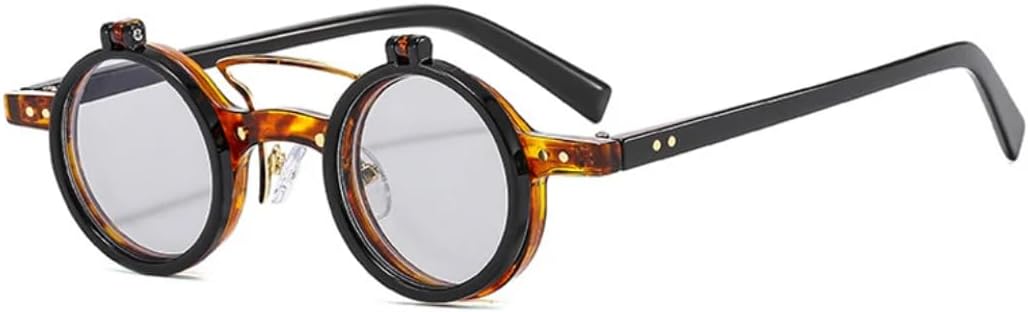 Солнцезащитные очки для мужчин и женщин - защита UV400 - маленькие круглые панк-очки с двойной перемычкой и откидными линзами для занятий спортом на открытом воздухе и вождения DSVIGF, Black Light Grey
Солнцезащитные очки для мужчин и женщин - защита UV400 - маленькие круглые панк-очки с двойной перемычкой и откидными линзами для занятий спортом на открытом воздухе и вождения DSVIGF, Black Light Grey