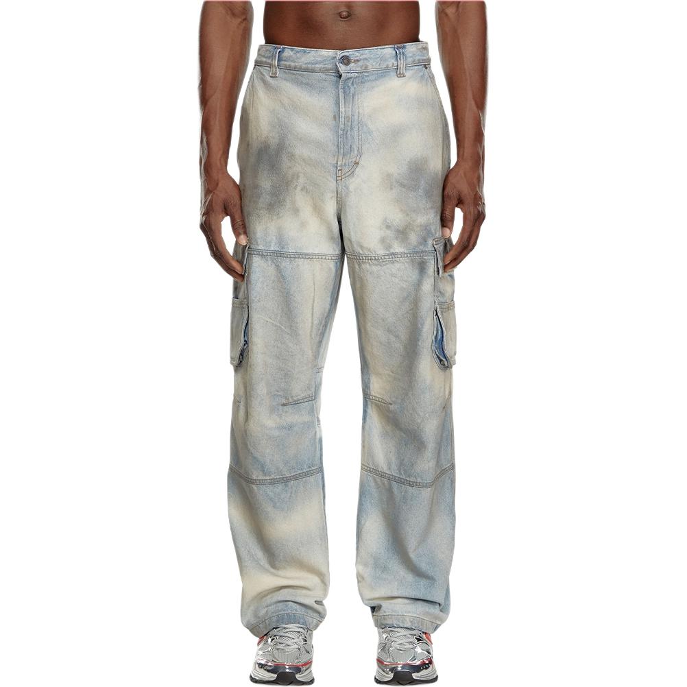 D Fish Широкие клёшеные джинсы-карго с потертостями DIESEL, Светло-голубой
D Fish Широкие клёшеные джинсы-карго с потертостями DIESEL, Светло-голубой