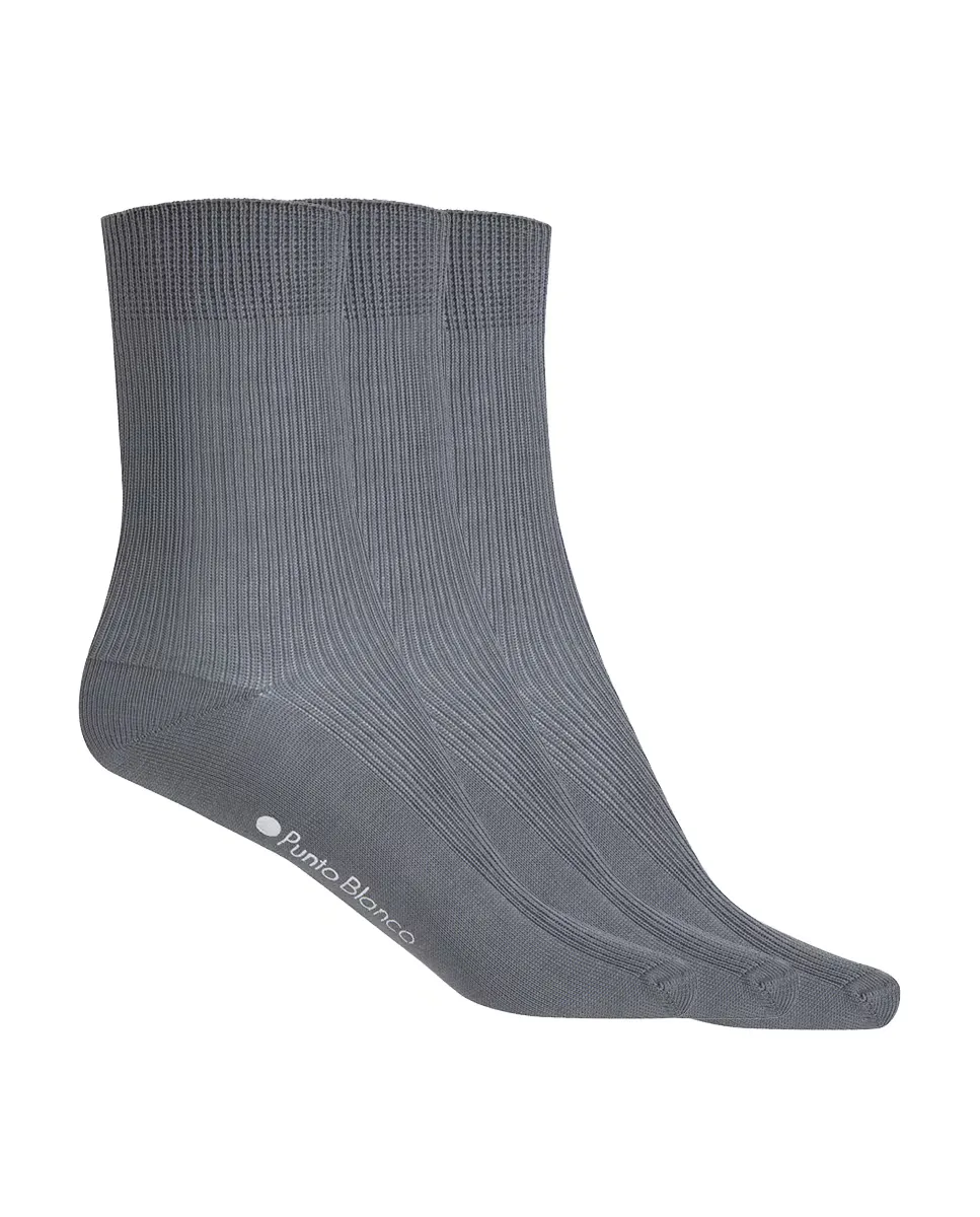 В упаковке 3 пары детских носков из мерсеризованного хлопка в рубчик Punto Blanco, серый
В упаковке 3 пары детских носков из мерсеризованного хлопка в рубчик Punto Blanco, серый