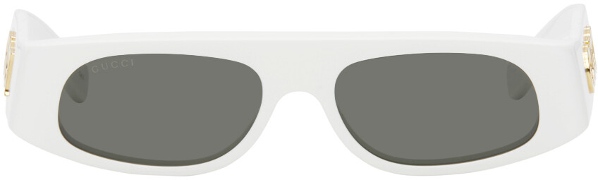 Белые геометрические солнцезащитные очки Gucci 
Белые геометрические солнцезащитные очки Gucci