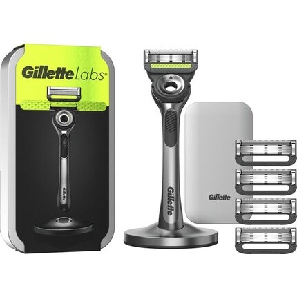 Gillettelabs с отшелушивающим стержнем от Gillette — 1 ручка — 5 лезвий для бритвы — магнитный держатель — дорожный футляр
Gillettelabs с отшелушивающим стержнем от Gillette — 1 ручка — 5 лезвий для бритвы — магнитный держатель — дорожный футляр