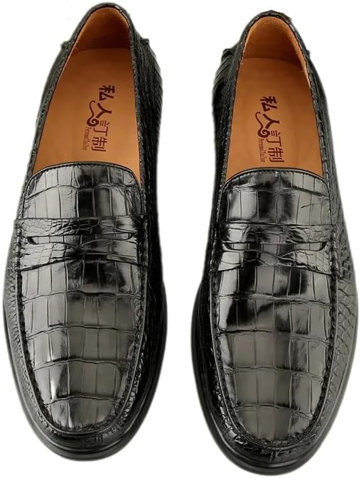 Мужские туфли-лоферы в стиле бизнес-кэжуал из аутентичной экзотической кожи крокодила, из настоящей кожи аллигатора, черные, на платформе Generic
Мужские туфли-лоферы в стиле бизнес-кэжуал из аутентичной экзотической кожи крокодила, из настоящей кожи аллигатора, черные, на платформе Generic