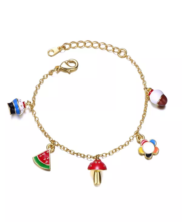 Регулируемый браслет с покрытием из желтого золота 14 карат с разноцветными подвесками для детей Gigigirl, gold
Регулируемый браслет с покрытием из желтого золота 14 карат с разноцветными подвесками для детей Gigigirl, gold