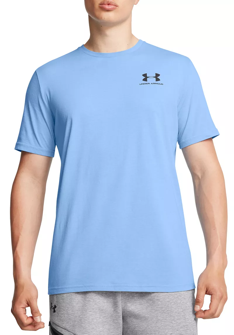 Мужская футболка в спортивном стиле с рисунком на левой груди Under Armour, цвет Horizon Blue/Black
Мужская футболка в спортивном стиле с рисунком на левой груди Under Armour, цвет Horizon Blue/Black