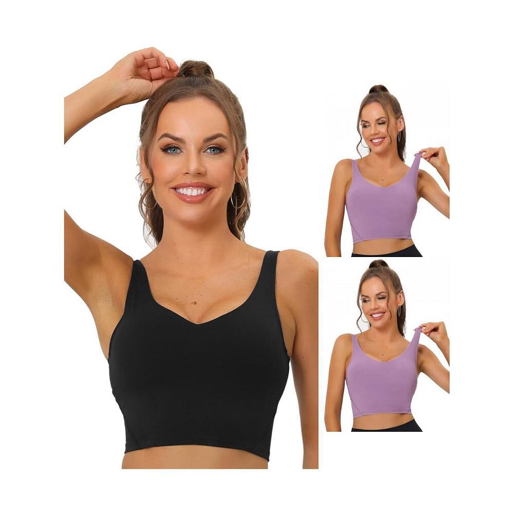 3 упаковки женских удлиненных спортивных бюстгальтеров для йоги с мягкой подкладкой для тренировок и фитнеса, средней поддержки, многоцветные ALLEGRA K, цвет Purple Black
3 упаковки женских удлиненных спортивных бюстгальтеров для йоги с мягкой подкладкой для тренировок и фитнеса, средней поддержки, многоцветные ALLEGRA K, цвет Purple Black
