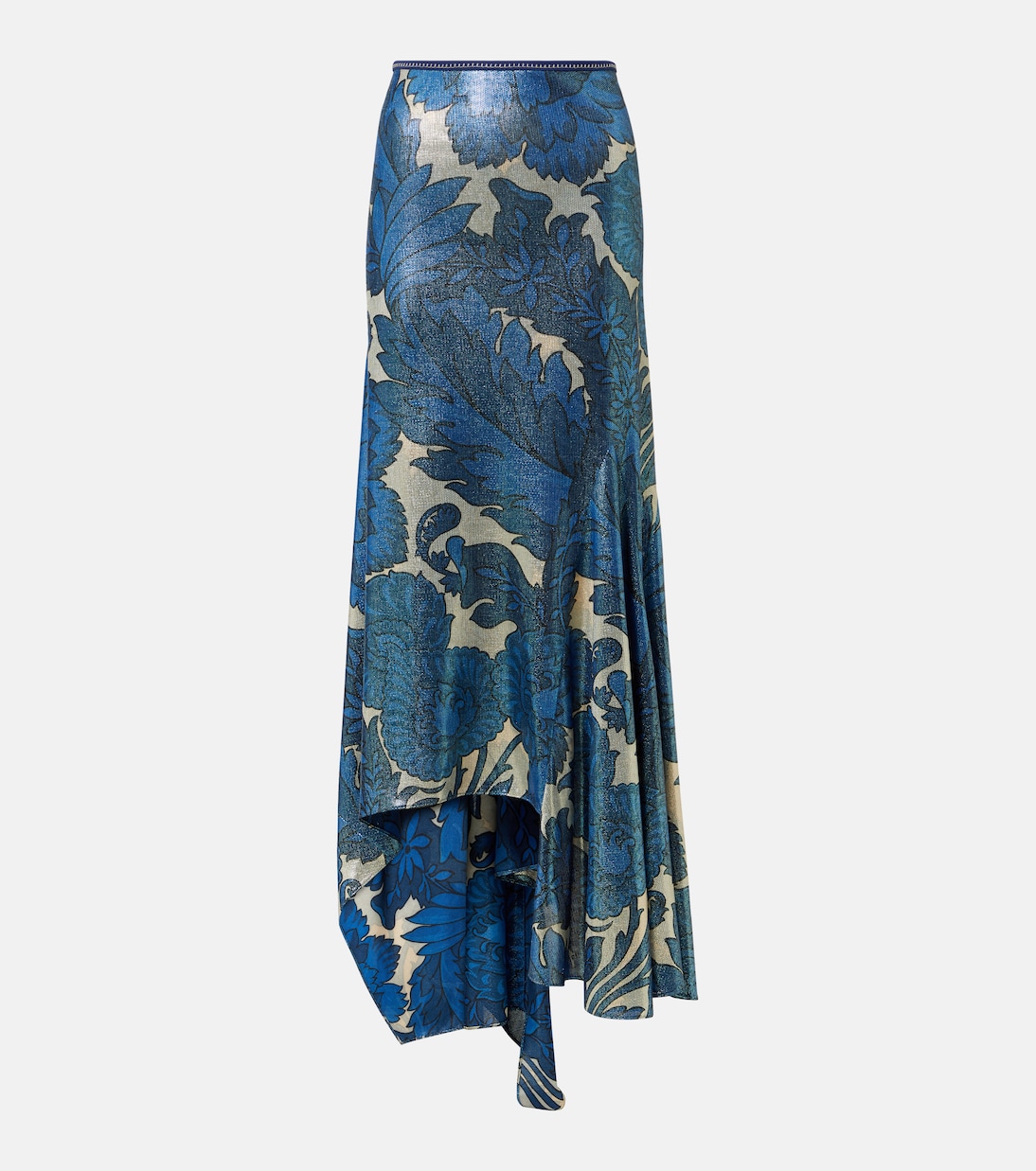Асимметричная юбка макси из ламе с принтом Etro, Azzurro
Асимметричная юбка макси из ламе с принтом Etro, Azzurro