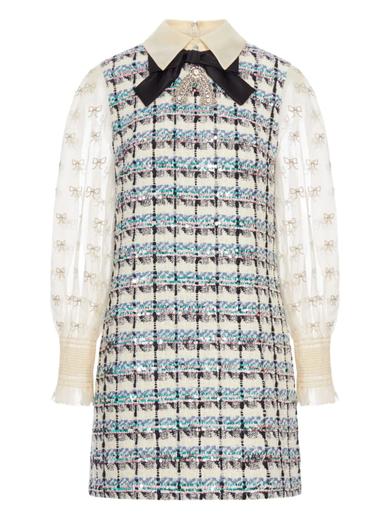 Платье из твида с рукавами, украшенными бантом Valentino Garavani, нейтральный
Платье из твида с рукавами, украшенными бантом Valentino Garavani, нейтральный