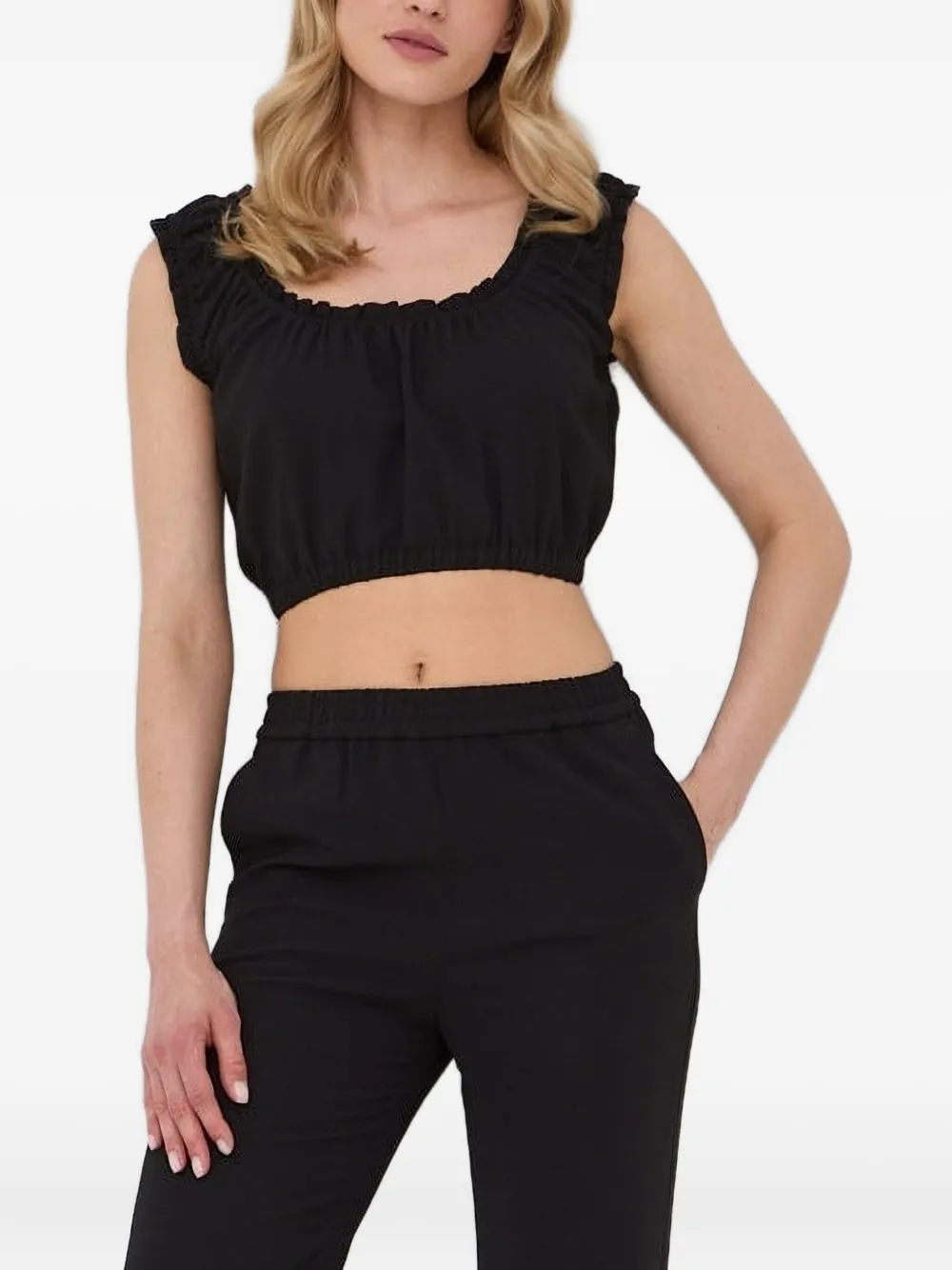 Топ с оборками The Kooples, черный
Топ с оборками The Kooples, черный