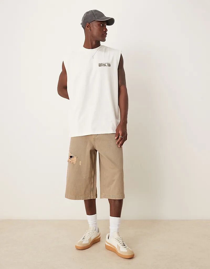 Тонированные джинсовые шорты ASOS DESIGN с потертыми деталями 
Тонированные джинсовые шорты ASOS DESIGN с потертыми деталями