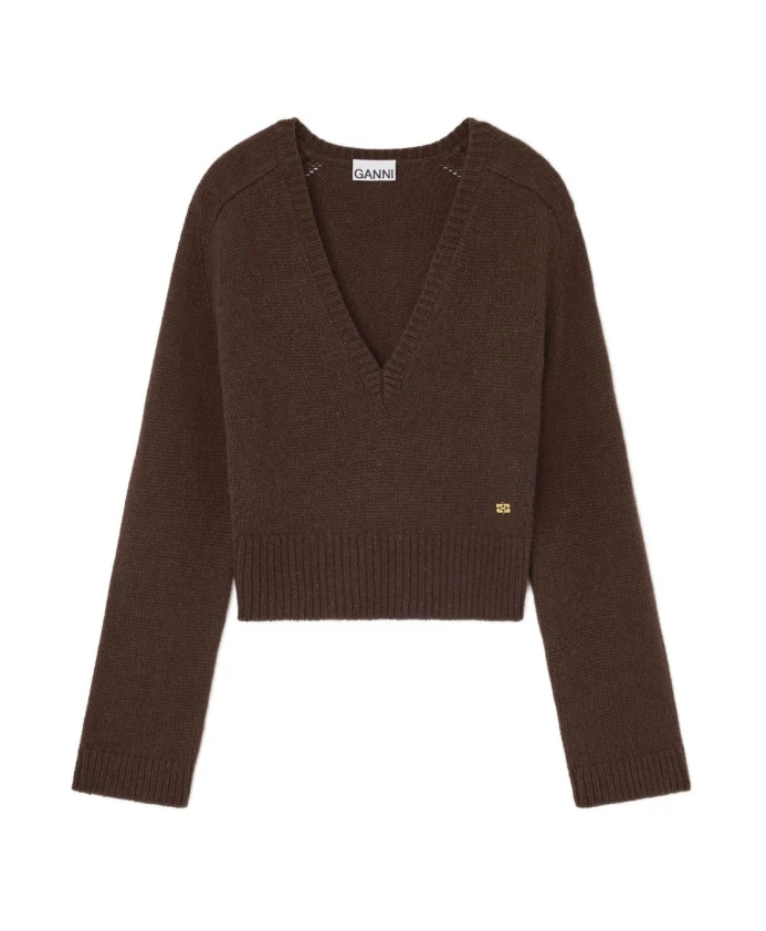 Пуловер из коричневой шерсти яка Ganni, коричневый
Пуловер из коричневой шерсти яка Ganni, коричневый
