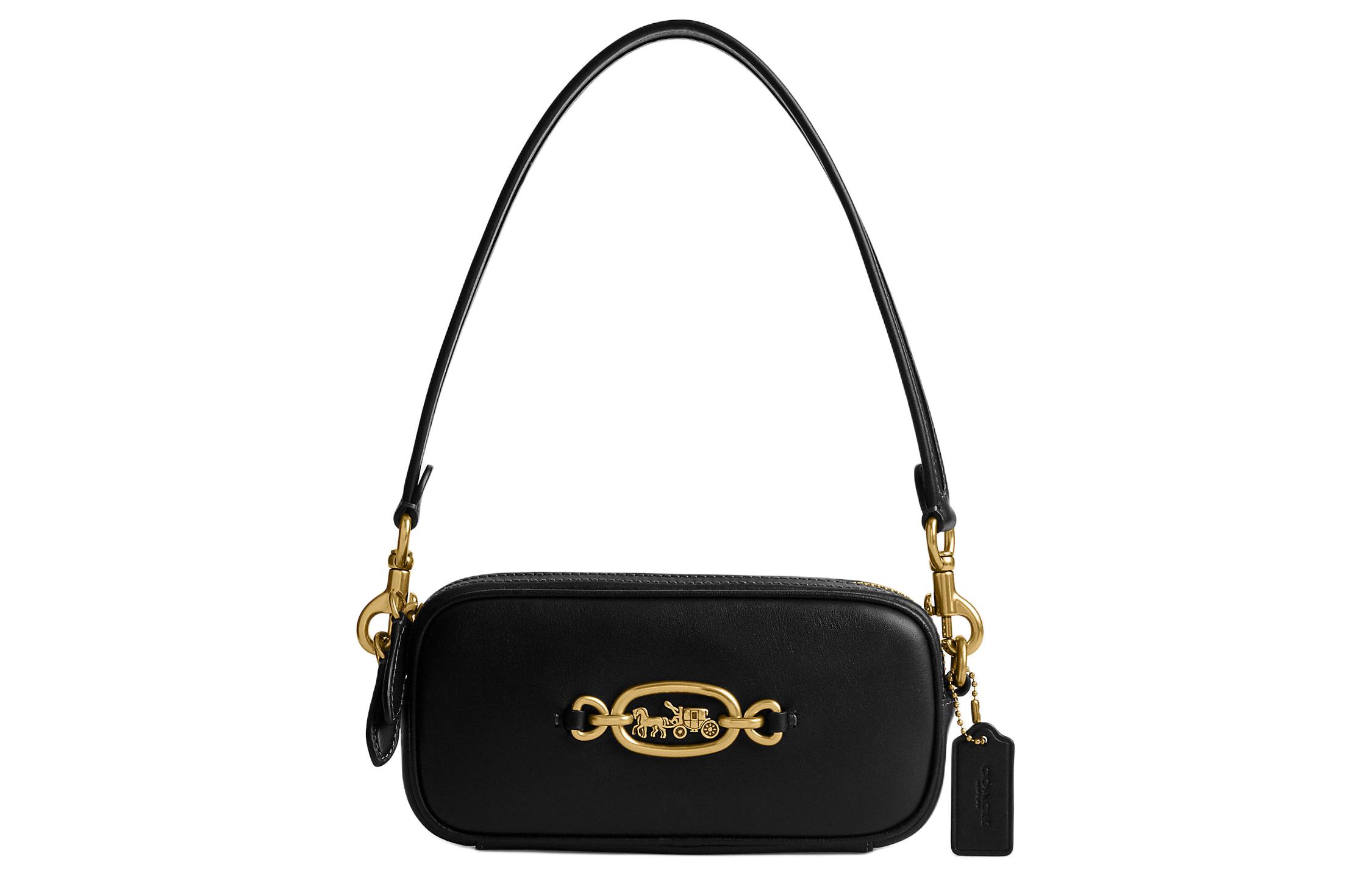 Кожаная портативная сумка через плечо маленького размера женская черная COACH
Кожаная портативная сумка через плечо маленького размера женская черная COACH