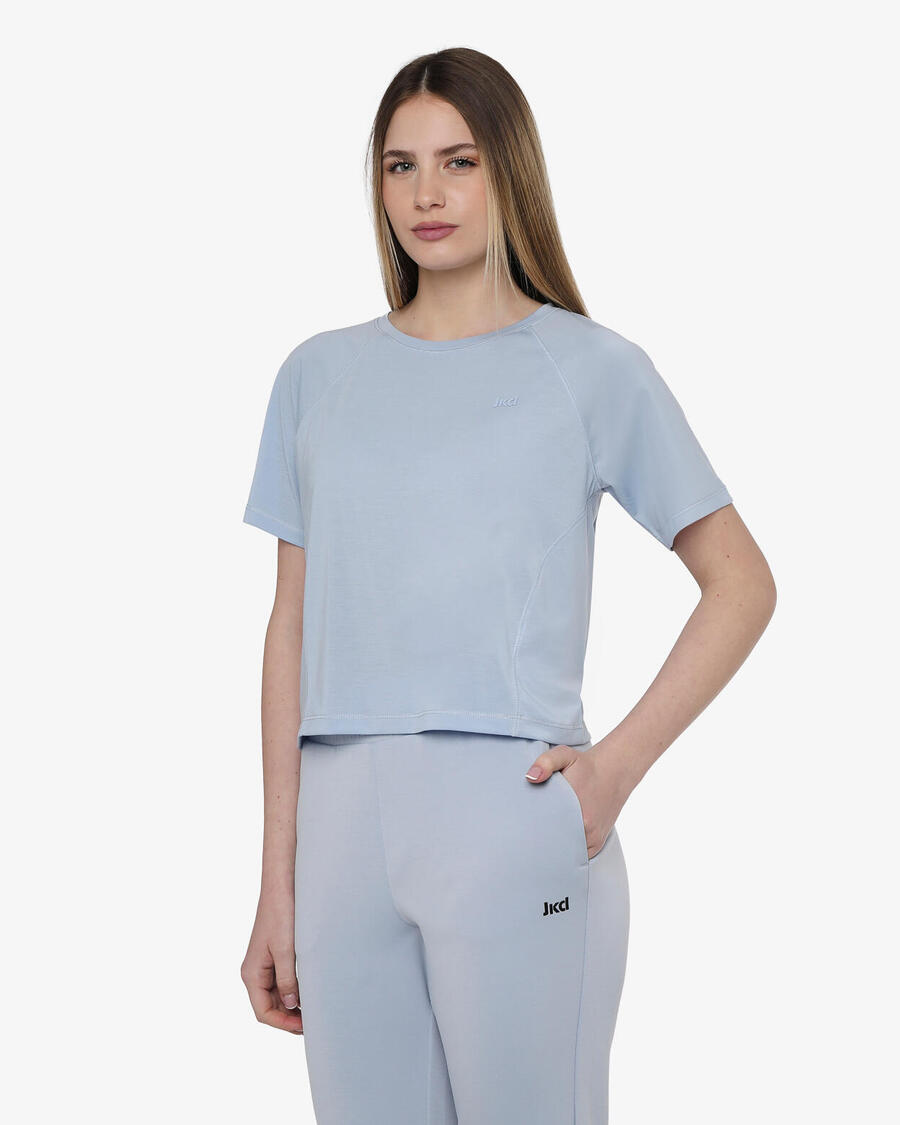 JAKED светло-голубая синтетическая фитнес-футболка для женщин
JAKED светло-голубая синтетическая фитнес-футболка для женщин