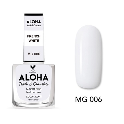 Лак для ногтей Magic Pro 15 мл - Mg 006 / Французский белый Aloha Nails & Cosmetics
Лак для ногтей Magic Pro 15 мл - Mg 006 / Французский белый Aloha Nails & Cosmetics