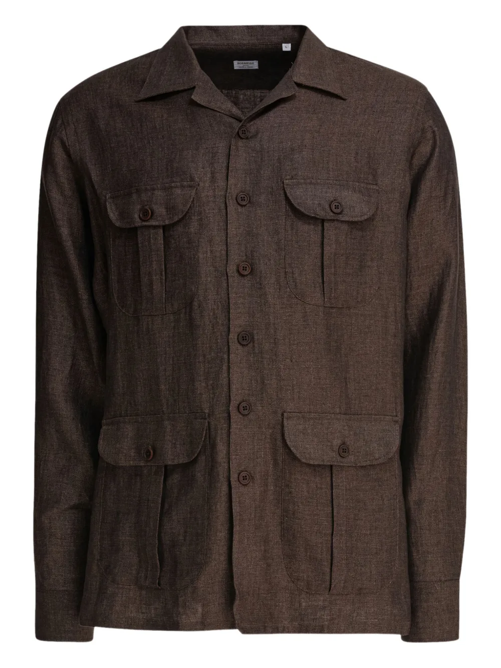 Льняная рубашка с карманами Borriello Napoli, коричневый
Льняная рубашка с карманами Borriello Napoli, коричневый